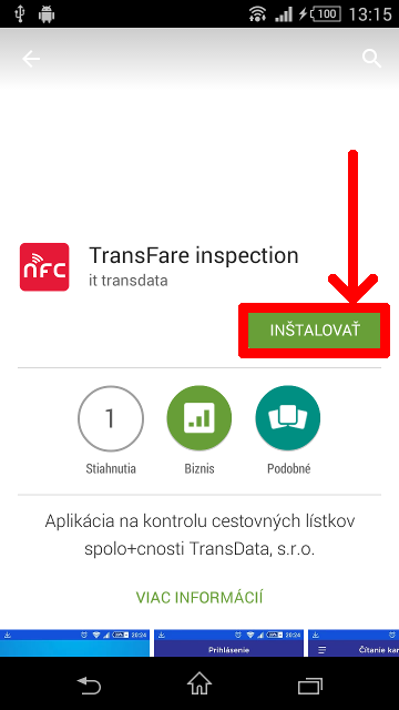Zvolime 'instalovat'